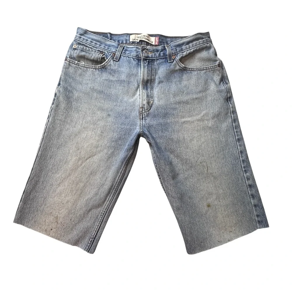 Vintage Levi's 505 Shorts Men 36‎ Blue Regular Fit Cut Off Raw Hem Denim Jorts
